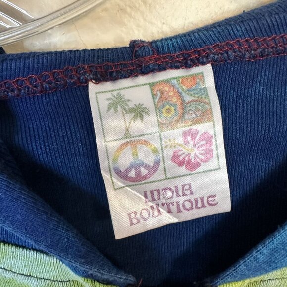 Womens Colorful Patchwork Hoodie Zip Up Embroidery Hood Pockets Medium Hippie - Picture 2 of 7